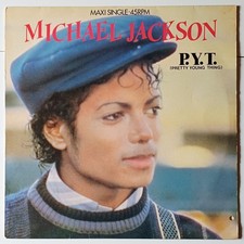 ❤️ Michael Jackson "P.Y.T/Thriller", Vinyl MAXI 45t, 1984 RARE