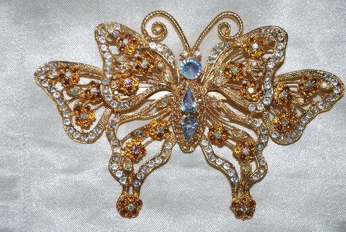 Golden mega butterfly brooch - mega,