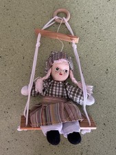 Mini Poupées de Collection tête Porcelaine balançoire à suspendre Vintage 13 cm