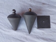 Ancien fil à plomb maçon maçonnerie outil de mesure ancienne art populaire fer 