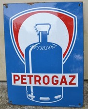 Plaque emaillée ancienne Petrogaz , émaillerie Art-France Luynes