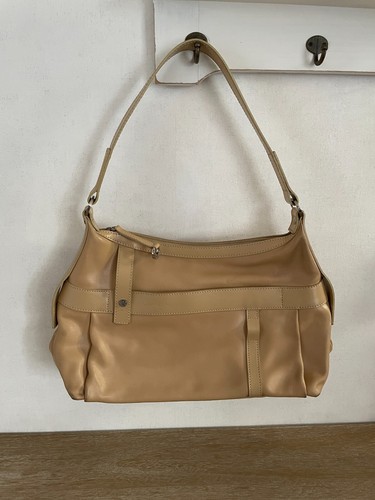 Sac main cuir - cuir, beige