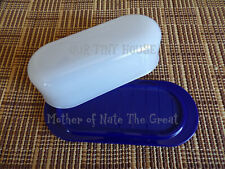 Tupperware Butter Dish Holds 1 Stick Tokyo Blue & Sheer White Open House Keeper