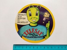 Autocollant Telesat TV Satellite Adhésif Vintage Original Des Années 80