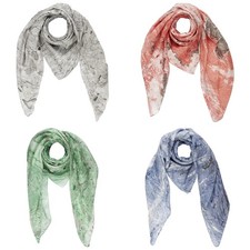 Foulard en coton deux tons marbré 100x100cm écharpe carrée