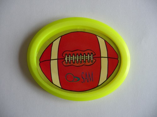Palet puck ovale jaune fluo - ovale,