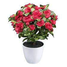 Azaleenbusch 32cm, Rouge, Dans Pot en Plastique 11x9, 5cm Plantes Artificielles