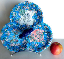 Rare Plat Trilobe Mandiat  en émaux de Longwy Decor Aux Oiseaux