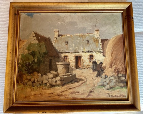 Ancien tableau huile - , signée