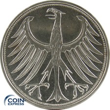 *** Free Choice! 5 DM coin Germany silver eagle years 1951-1974 and MZZ