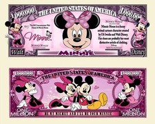 MINNIE ! BILLET MILLION DOLLAR Collection Mickey Mouse dessin animé Walt Disney