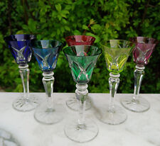3398*  saint louis roemer 6 verres à digestif cristal model camargue h. 12 cm