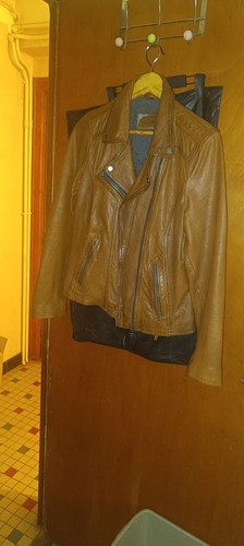 Blouson cuir femme style biker - cuir,