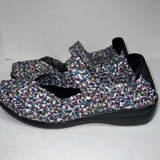 Serene Island Keyo Women Sandal Mary Jane Sz 7.5 Wedge Multi Color Elastic Upper