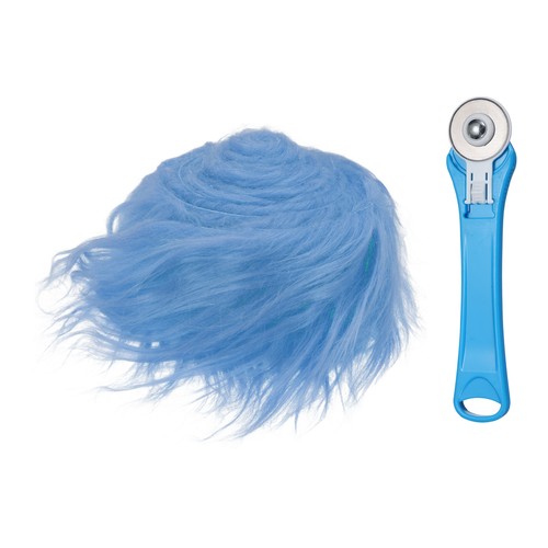 Fausse fourrure bleu ciel