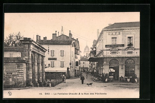 Cpa dax fontaine chaude - fontaine,
