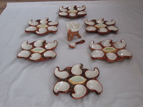 Service assiettes huîtres - assiettes,