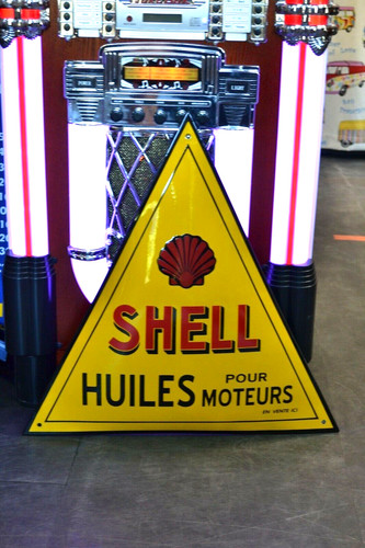 Plaque émaillée shell - plaque, huiles