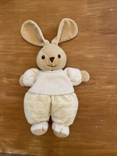 PFO doudou Peluche lapin beige Marron carreaux vichy jaune nounours