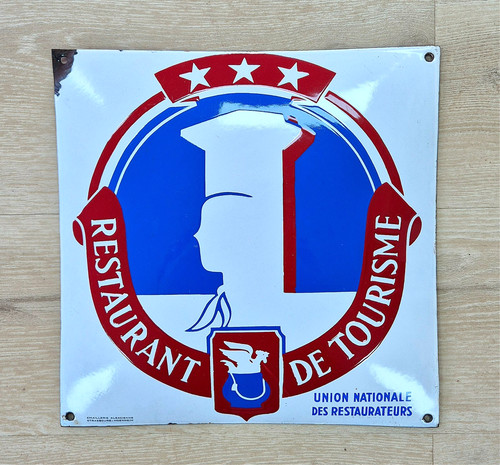 Rare plaque émaillée bombée - rare,