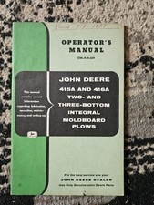John Deere 415A and 416A Three Bottom Integral Modlboard Plows Operators Manual