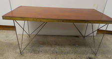 MID CENTURY CLEMENT MEADMORE MICHAEL HIRST METAL LEG TIMBEER VENEER COFFEE TABLE
