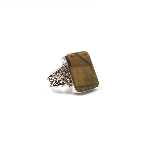 Bague oeil tigre argent - oeil,
