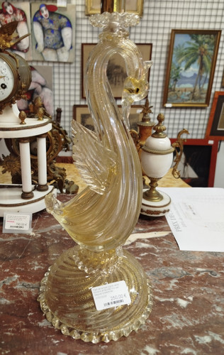 Pied lampe cygne verre - de,