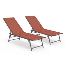 Lot de 2 transats de jardin