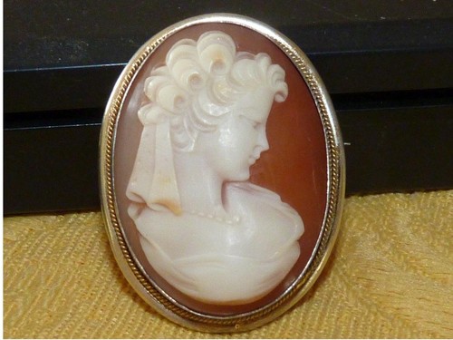 Ancien pendentif broche - ancien, camée