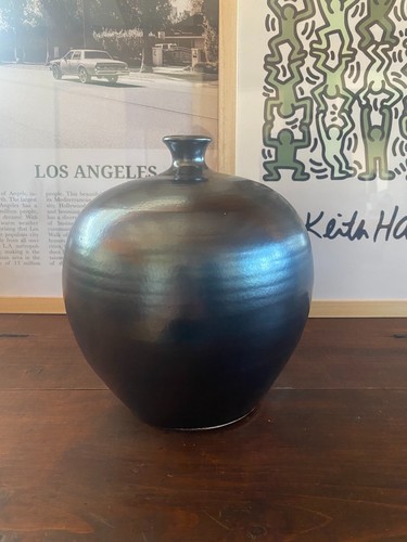 Grand vase boule irisé - , noir