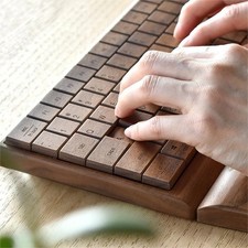Clavier en bois Hacoa en bois naturel "Full Ki-Board Wireless" noyer Japon