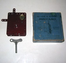 MECCANO ENGINE 1A MECHANICAL KEY SPRING, CLOCKWORK ENGINE + BOX, BOXED ca 1935