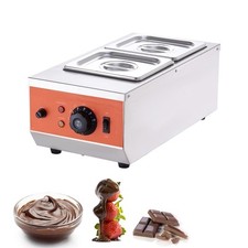 Tempéreuse à Chocolat Fondoir à Chocolat en Inox 800 W 2 Cuves de 1,5 L