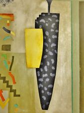 illegibly signed - large color serigraph: ABSTRACT IMAGES, BOLD COLORS