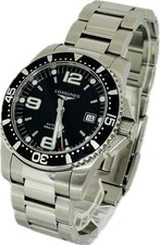 Longines Hydroconquest L3.742.4 Automatic Black Mens Watch Excellent A3852