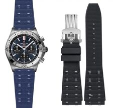 Rubber Watch Strap Band Rouleaux For Breitling Chronomat B01 / SuperOcean 22mm