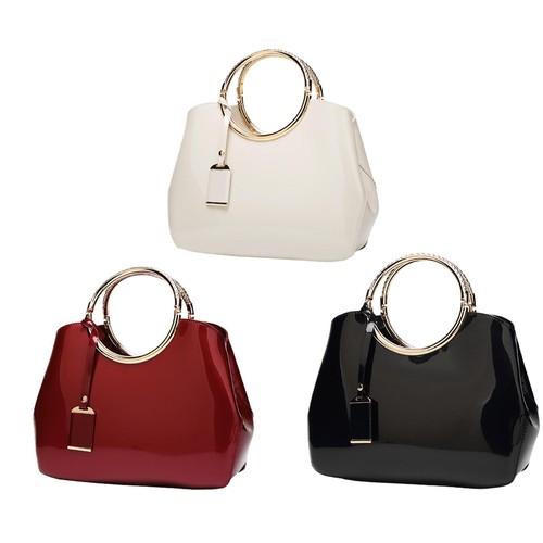 Sac main cuir - cuir, verni