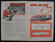 24" Hydroplane Racing Step Hull D Class 1940 HowTo build PLANS *Sea Sled*