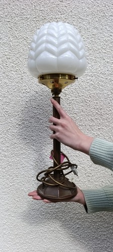 Lampe art deco métal chromé - lampe,