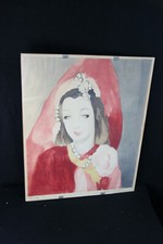 Roger Hebbelinck (1912-1987) Lithograph limited portrait lady 