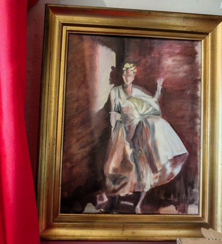 Huile sur toile - -, encadrée