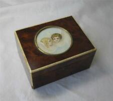 Victorian Angel Cherub Box Burl Wood c1880 Jewelry Trinket Box Rare Antique