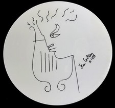 Rare Grande Assiette porcelaine décorée par Jean Cocteau N°2