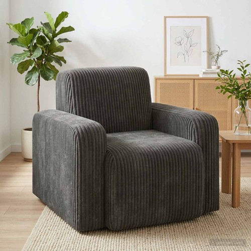 Fauteuil velours côtelé - , de