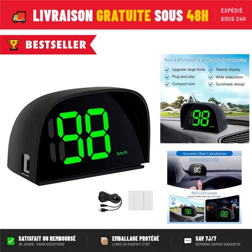 Compteur vitesse gps hud led - compteur,