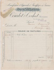 LYON DELMAS COURBET CARRIAGE MANUFACTURE HEATERS INVOICE AND MILK 