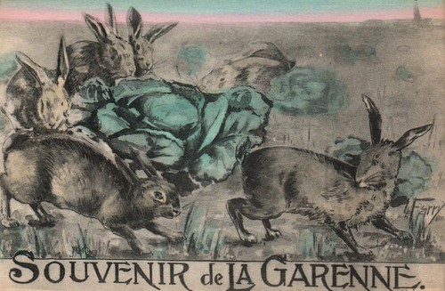 Old postcard la garenne - old,