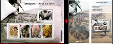 3348 BRAZIL 2016 TATTOO, TATOO, ART ON SKIN, RHM B-200, MS MNH AND BROCHURE