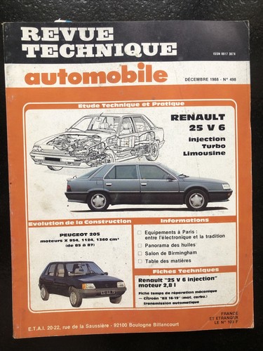 Revue technique renault v6 - technique, 25
